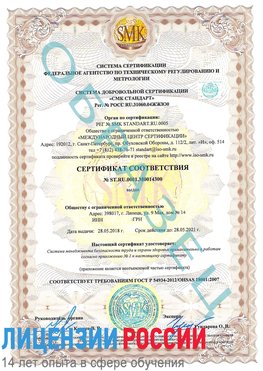 Образец сертификата соответствия Кулебаки Сертификат OHSAS 18001